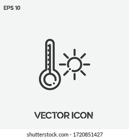 Ilustración de icono de temperatura, vector meteorológico. Ui/Ux. Calidad superior.