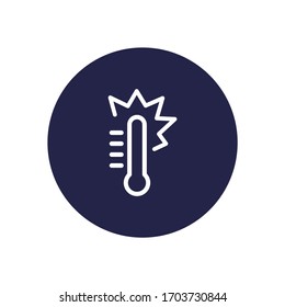 Icono de línea vectorial de color blanco con fondo oscuro