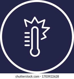 Temperature white colored vector line icon with dark background