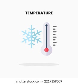 Temperature Winter flat icon. Vector illustration on white background. Can used for digital product, presentation, UI and many more.