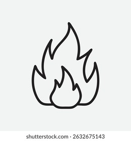 Temperature-Fire Icon in Sleek Line Art Style