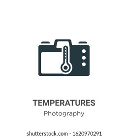 Temperatures glyph icon vector on white background. Flat vector temperatures icon symbol sign from modern photography collection for mobile concept and web apps design.