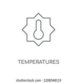 Temperatures linear icon. Temperatures concept stroke symbol design. Thin graphic elements vector illustration, outline pattern on a white background, eps 10.