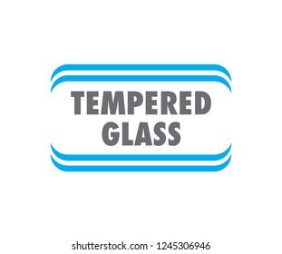 Tempered glass icon. blue durable glass icon. vector icon