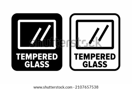 'Tempered Glass' vector information sign 商業照片 © 