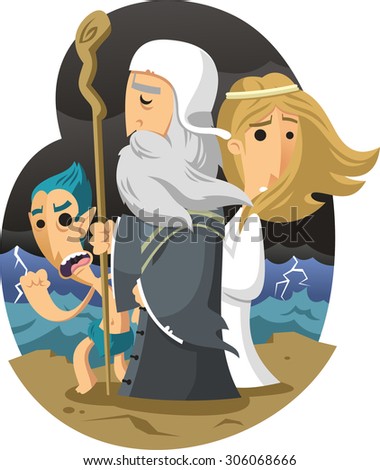 The Tempest William Shakespeare vector cartoon illustration