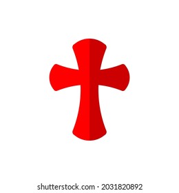 Templerkreuz auf weißem Hintergrund