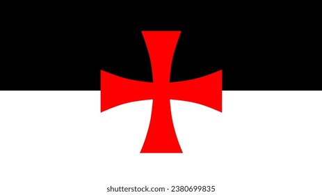 Templar Flag. Flag of Knights Templar. Knights Templar Flag.  Flag of Templar Vector graphics