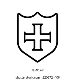 templar icon. Line Art Style Design Isolated On White Background