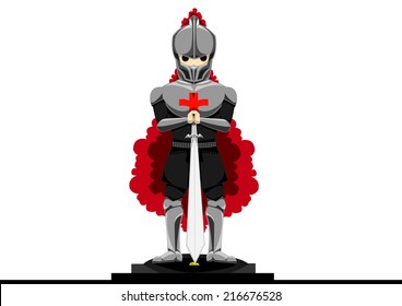A Templar knight holding a sword