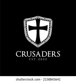 Templar Shield Crusaders with Christian Cross Logo design