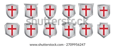 templar shield shapes vectors illustration