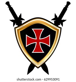 Templar Shield  vector icon.