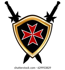 Templar Shield  vector icon.