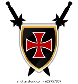 Templar Shield  vector icon.