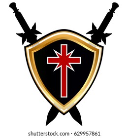 Templar Shield  vector icon.