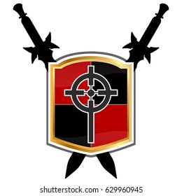 Templar Shield  vector icon.