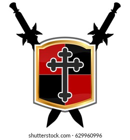 Templar Shield  vector icon.