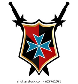 Templar Shield  vector icon.