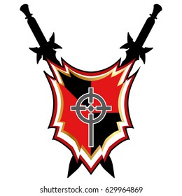 Templar Shield  vector icon.