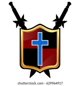 Templar Shield  vector icon.