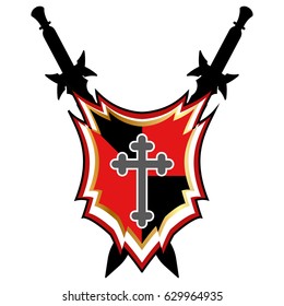 Templar Shield  vector icon.