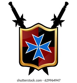 Templar Shield  vector icon.