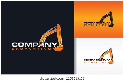 Templat Logo Vector Excavator Company
