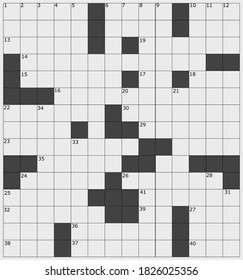 Template of a 15 x 15 crossword puzzle