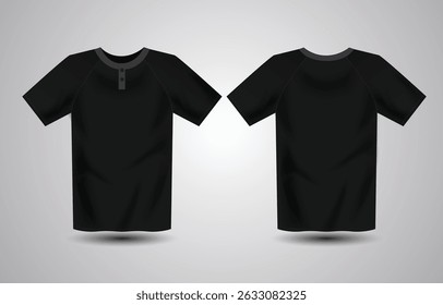 Template 3D Black Henley Tshirt Template 3D Black Henley Tshirt