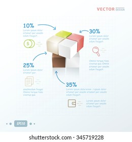 template 3D Cube infographic