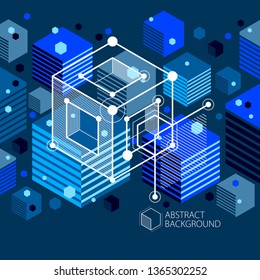 Template 3D dark blue design layout for brochure , flyer , poster, advertising, cover, vector abstract modern background.