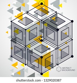 Template 3D yellow design layout for brochure , flyer , poster, advertising, cover, vector abstract modern background.