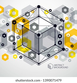 Template 3D yellow design layout for brochure , flyer , poster, advertising, cover, vector abstract modern background.