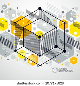 Template 3D yellow design layout for brochure , flyer , poster, advertising, cover, vector abstract modern background. 