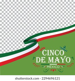 
template for 5 de mayo with flag of Mexico