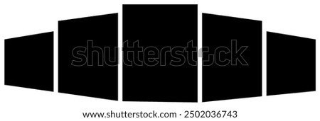 Template of 5 rectangle and square photo collage. picture album for abstract background, collage art, brush collage, digital photo, papers material and stationary  mockup. 