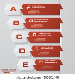 Template 5 steps for your business presentation with text areas (infographics design)