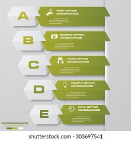 Template 5 steps for your business presentation with text areas (infographics design)