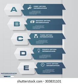 Template 5 steps for your business presentation with text areas (infographics design)