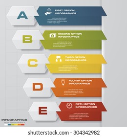 Template 5 steps for your business presentation with text areas (infographics design)