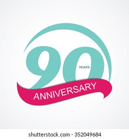 Template 90 Anniversary Vector Illustration EPS10
