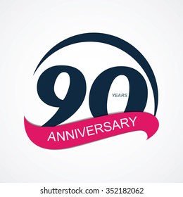 Template 90 Anniversary Vector Illustration EPS10
