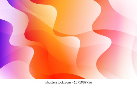 Template Abstract Background With Curves Lines, Wave Shape. For Business Presentation Wallpaper, Flyer, Cover. Vector Illustration with Color Gradient