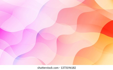 Template Abstract Background With Curves Lines, Wave Shape. Modern Screen Gradient Design. For Greeting Card, Flyer, Poster, Brochure, Banner Calendar. Vector Illustration