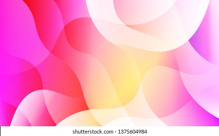 Template Abstract Background With Curves Lines, Wave Shape. For Business Presentation Wallpaper, Flyer, Cover. Vector Illustration with Color Gradient