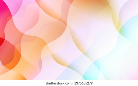 Template Abstract Background With Curves Lines, Wave Shape. Modern Screen Gradient Design. For Greeting Card, Flyer, Poster, Brochure, Banner Calendar. Vector Illustration