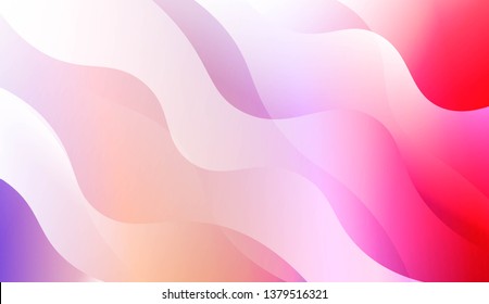 Template Abstract Background With Curves Lines, Wave Shape. For Business Presentation Wallpaper, Flyer, Cover. Vector Illustration with Color Gradient
