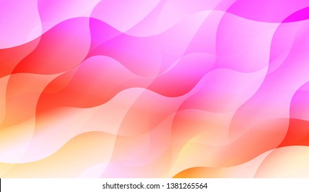 Template Abstract Background With Curves Lines, Wave Shape. Modern Screen Gradient Design. For Greeting Card, Flyer, Poster, Brochure, Banner Calendar. Vector Illustration