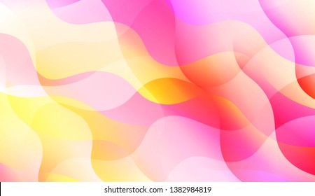 Template Abstract Background With Curves Lines, Wave Shape. Modern Screen Gradient Design. For Greeting Card, Flyer, Poster, Brochure, Banner Calendar. Vector Illustration